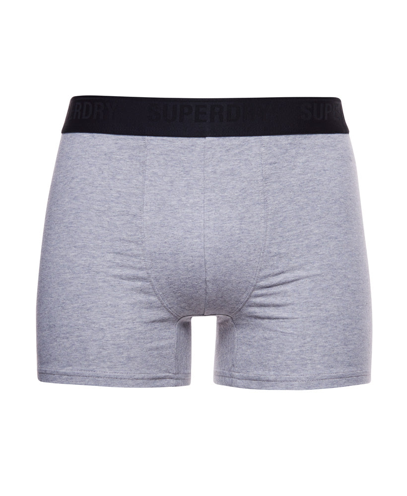 SUPERDRY Boxer Multi Triple Pack Black/Charcoal/Grey Black/Charcoal/Grey model front view