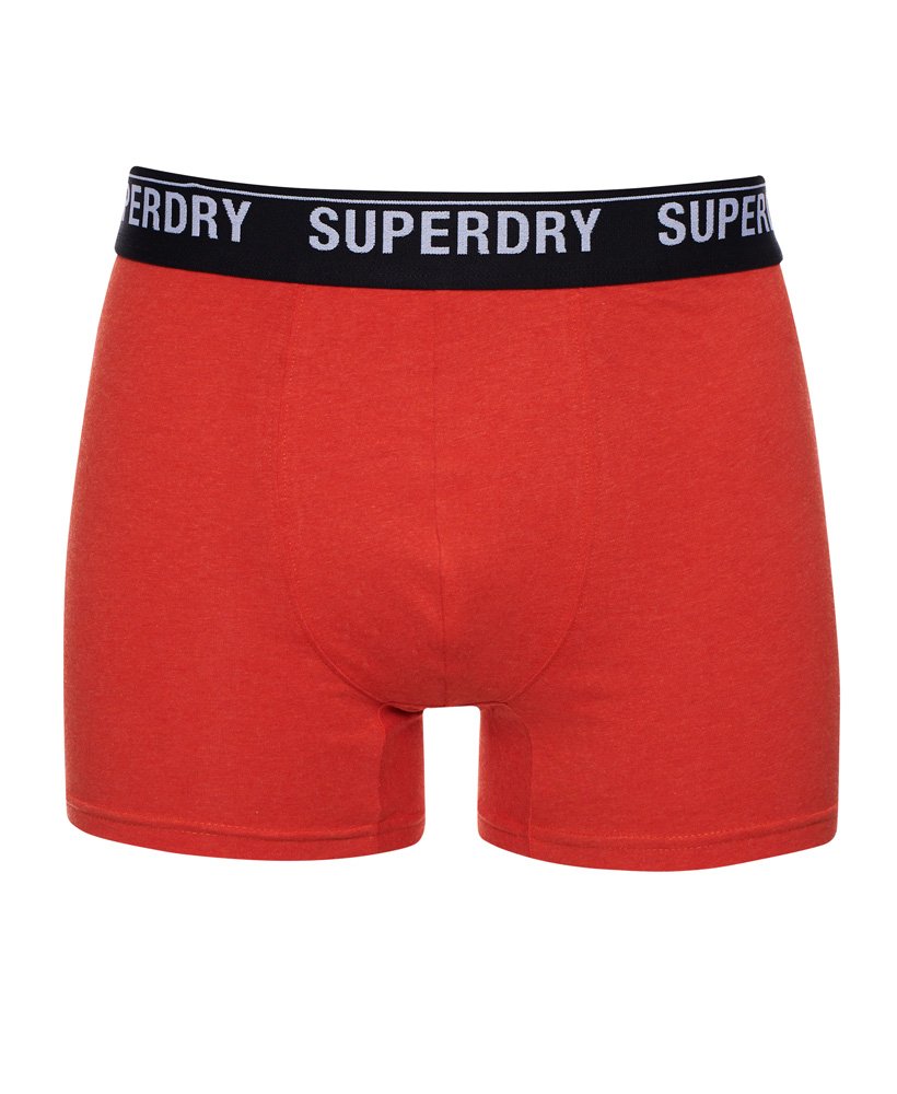 SUPERDRY Boxer Multi Triple Pack Black/Orange/Grey Black/Orange/Grey model front view