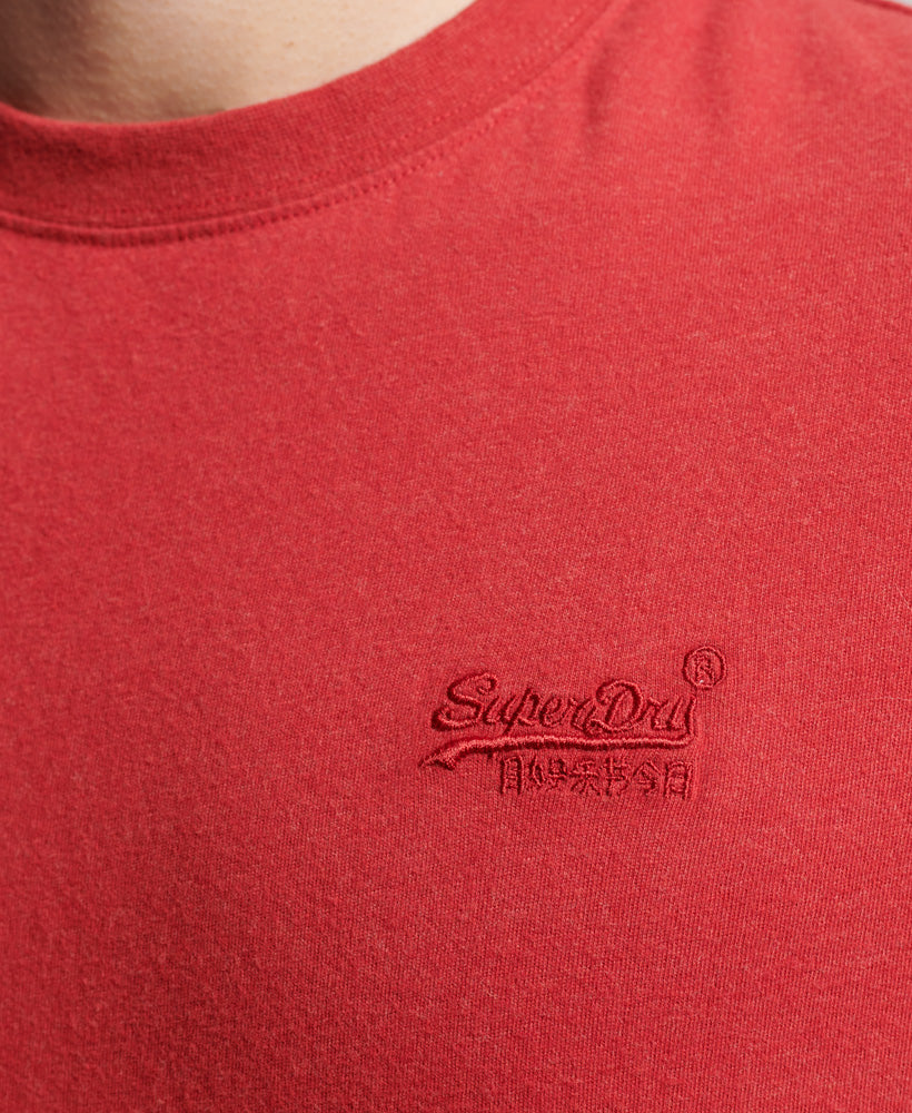 Men's Vintage Logo Emb Tee Hike Red Marl-Model Front View-Chest Logo View