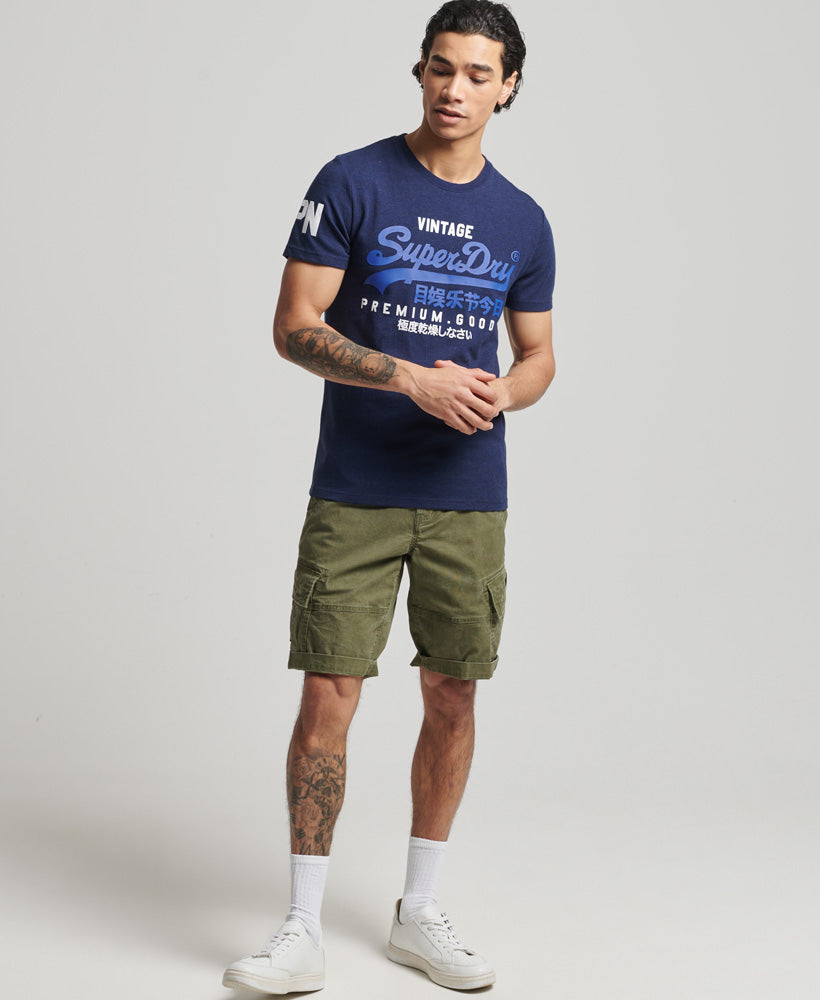 Men's Vl Tee Midnight Blue Grit-Model Full Front View