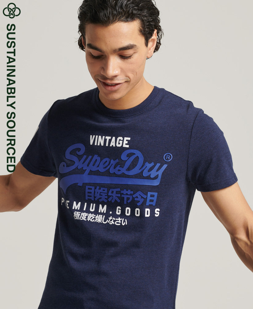 Men's Vl Tee Midnight Blue Grit-Model Front View