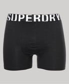 SUPERDRY Boxer Dual Logo Double Pack Black/Black Optic Black/Black Optic detail view