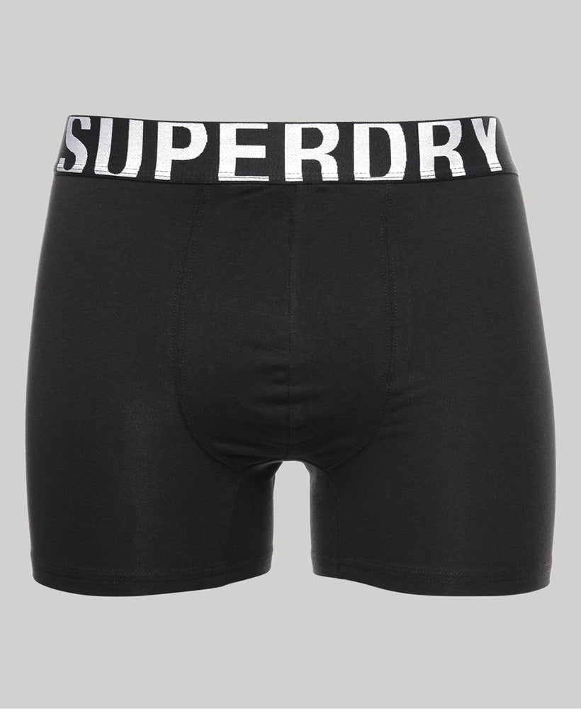 SUPERDRY Boxer Dual Logo Double Pack Black/Black Optic Black/Black Optic detail view
