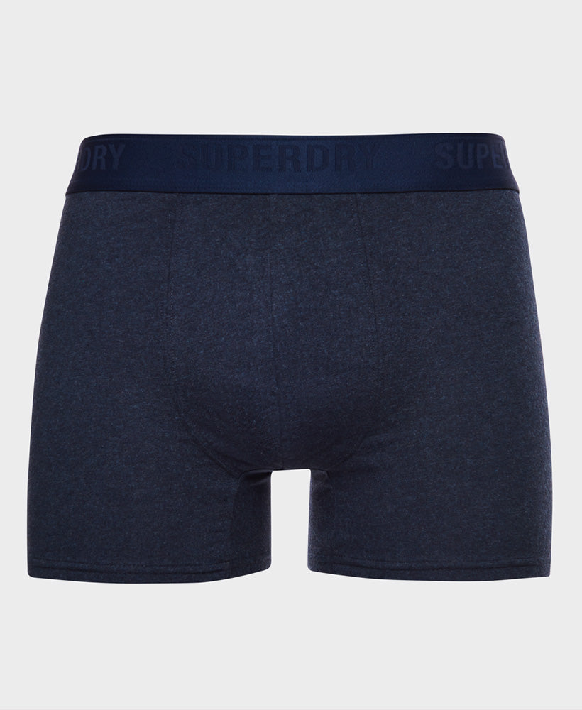 Men's Boxer Multi Double Pack Navy Marl-Ghost Front View