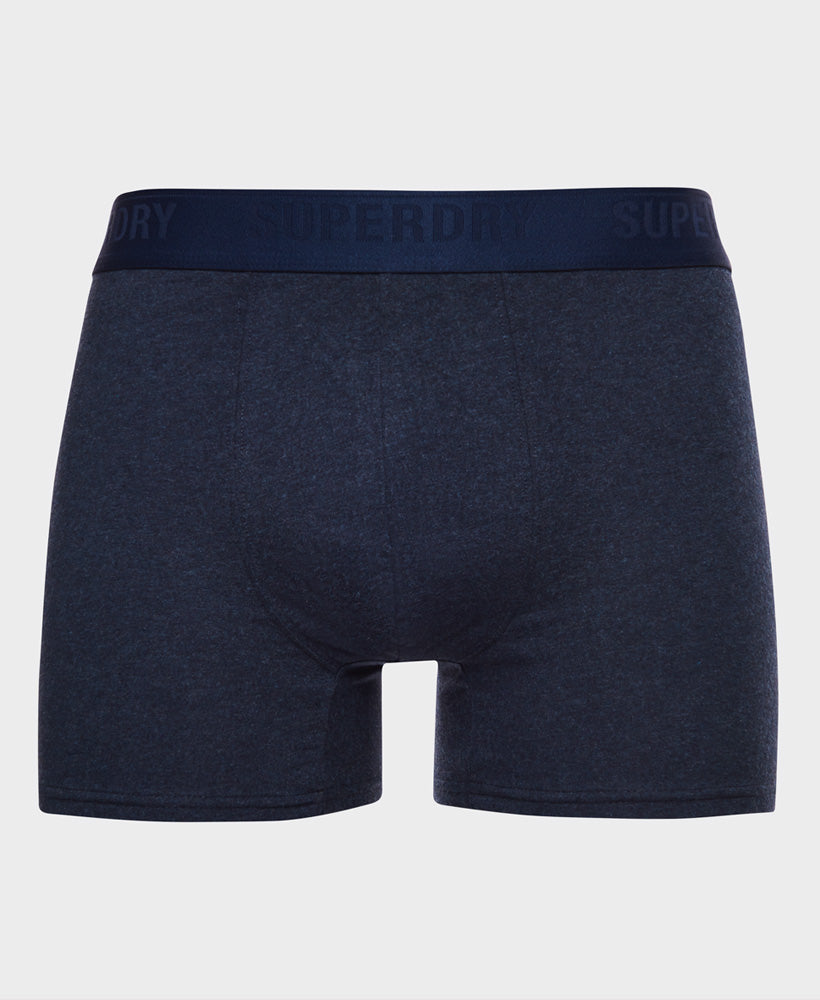 SUPERDRY Boxer Multi Double Pack Bright Blue/Navy Marl Bright Blue/Navy Marl side view