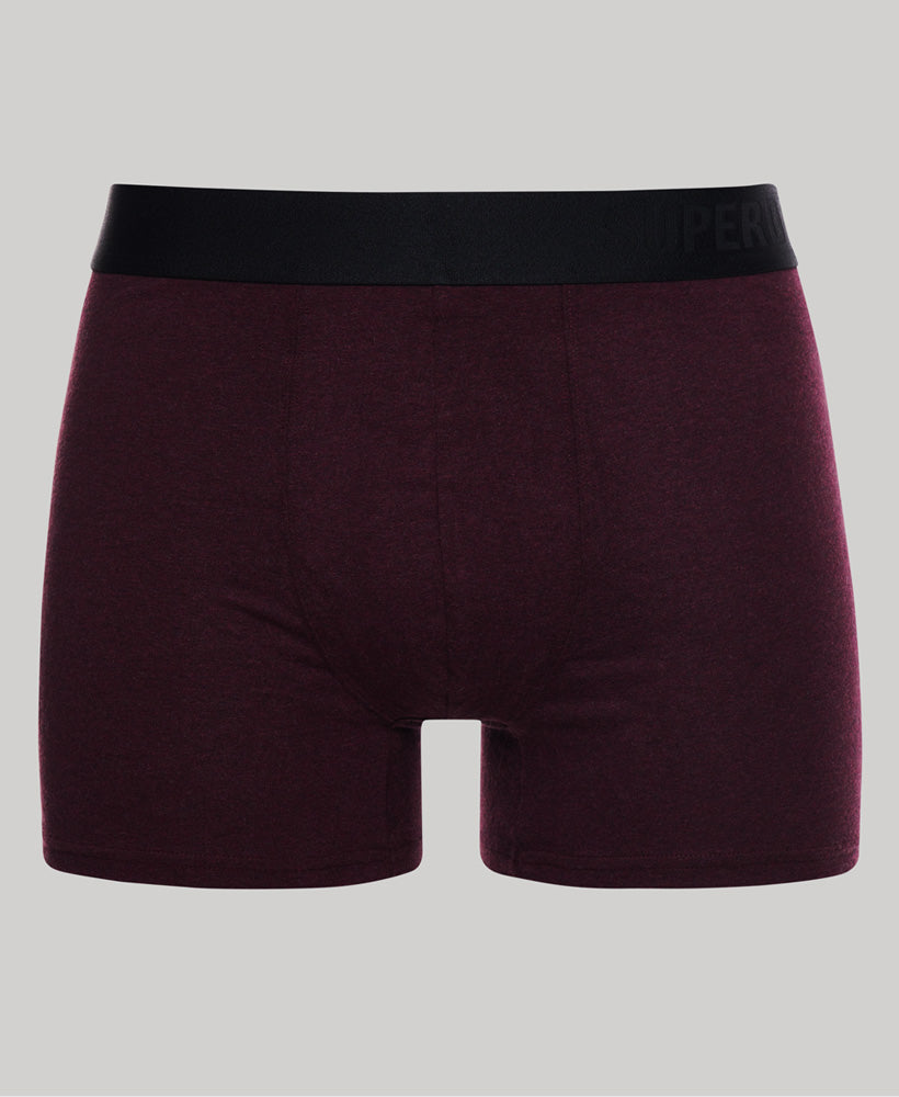 Men's Boxer Offset Double Pack/Burgundy-Ghost Front View