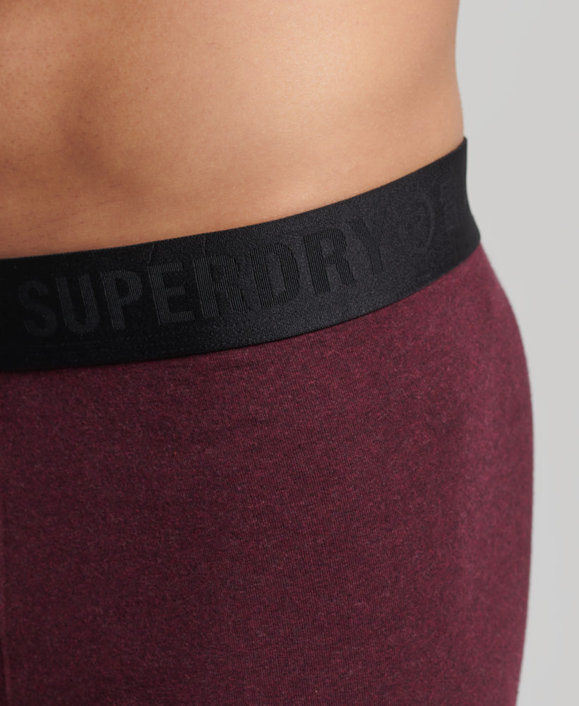 Men's Boxer Offset Double Pack/Burgundy-Waistband View