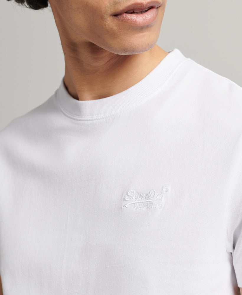 Men's Vintage Logo Emb Tee Optic/Optic-Close Up View