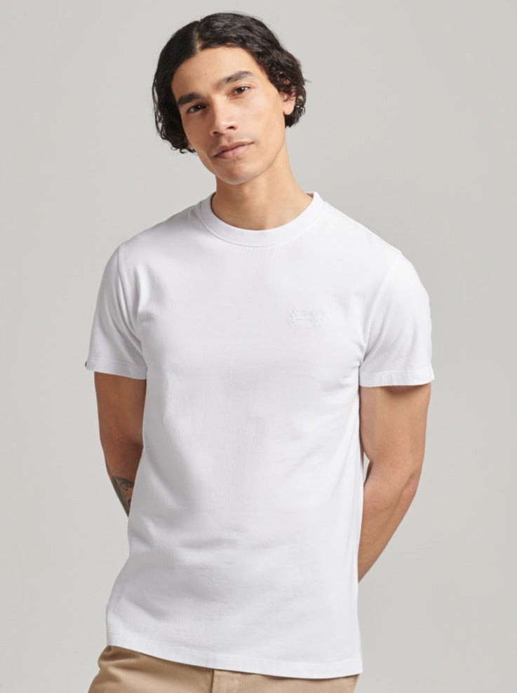 Men's Vintage Logo Emb Tee Optic/Optic-Model Front View