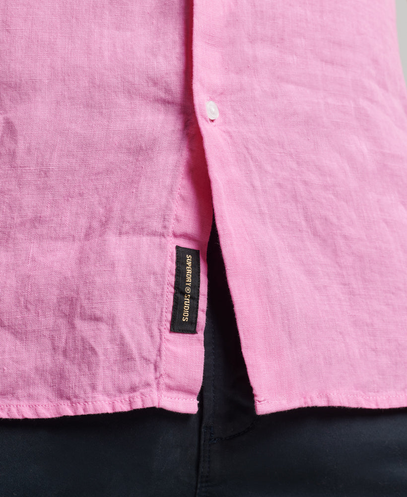Studios Casual Linen S/S Shirt Fuchsia Pink logo