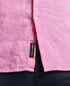 SUPERDRY Studios Casual Linen S/S Shirt Fuchsia Pink Fuchsia Pink model front view
