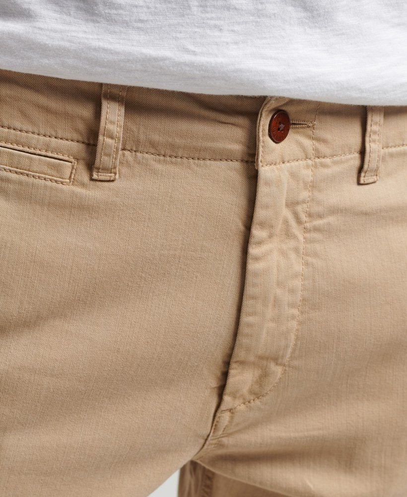 Officers Slim Beige Chino Trousers-Fly view