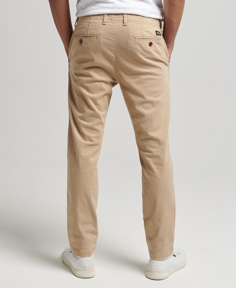 Officers Slim Beige Chino Trousers-Back view