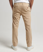 SUPERDRY Officers Slim Beige Chino Stonewash model front view