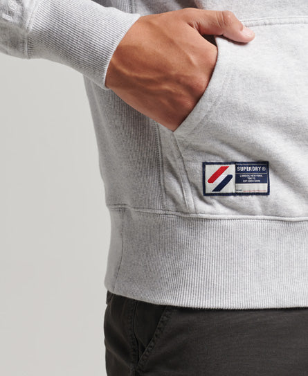 Men's Code Signature Logo Essential Hood Cadet Grey Marl-Pocket View