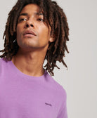 SUPERDRY Vintage Washed T-Shirt Grape Jam Purple Grape Jam Purple model front view
