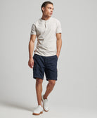SUPERDRY Vintage Logo Emb Short Sleeve Henley Oat Cream Marl Oat Cream Marl detail view