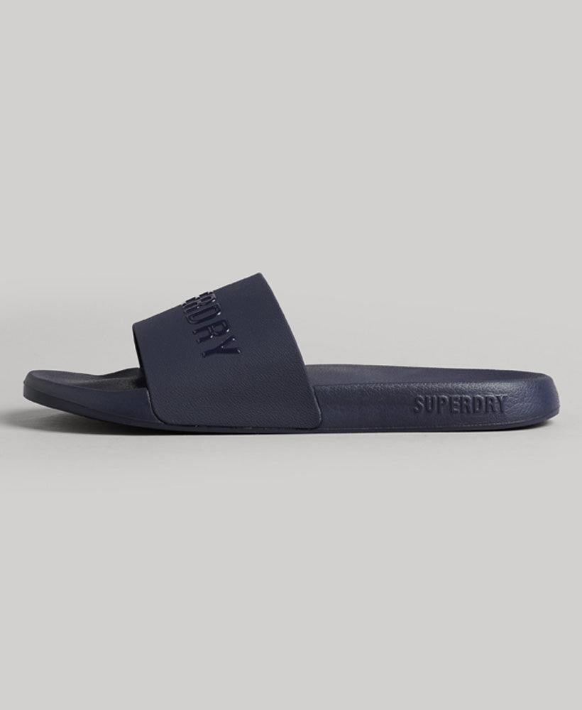 SUPERDRY Code Logo Vegan Pool Slide Rich Navy/rich Navy Rich Navy/Rich Navy model front view