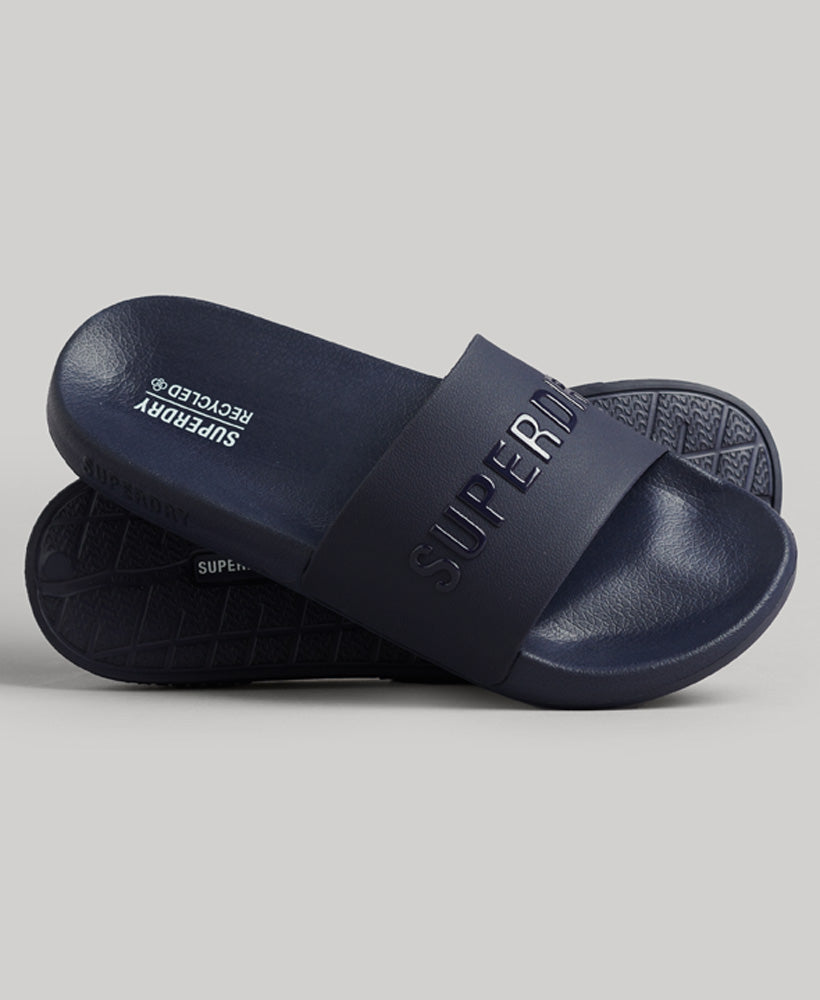 SUPERDRY Code Logo Vegan Pool Slide Rich Navy/rich Navy Rich Navy/Rich Navy front view