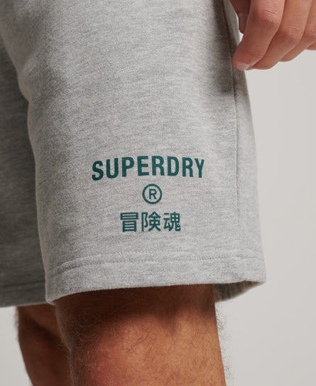 SUPERDRY Code Grey Marl Core Sport Shorts Grey Marl model front view
