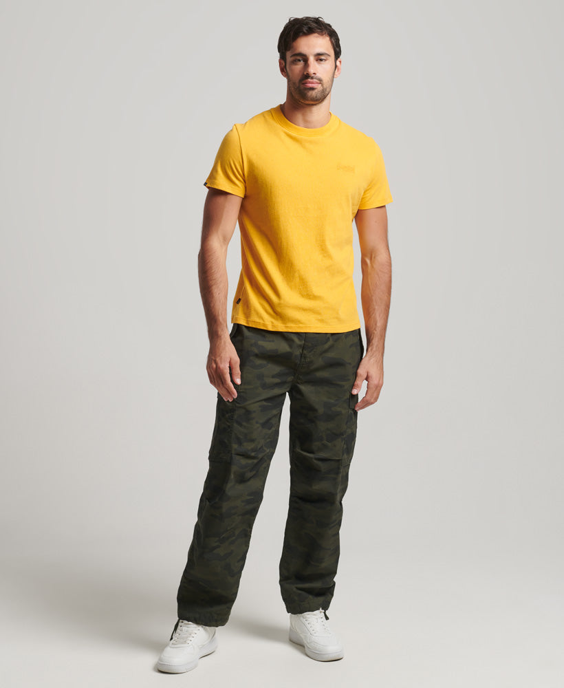 Mens' Vintage Logo Emb Tee Turmeric Marl-Model Full Front View