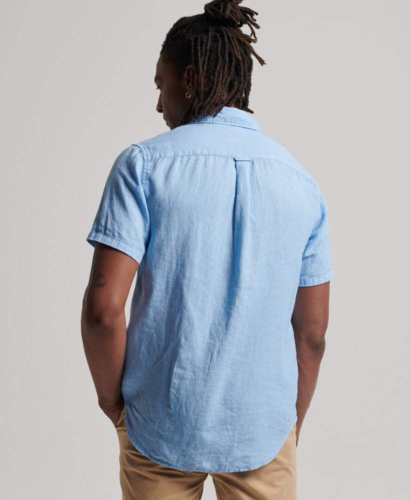 Studios Casual Linen S/S Shirt Seafoam Blue back