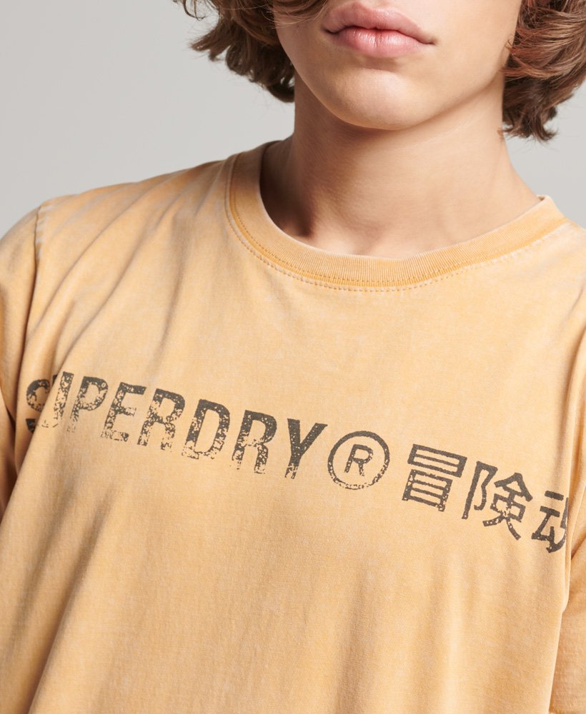 Vintage Corp Logo Tee Dried Clay Brown chest