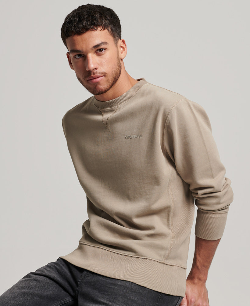 SUPERDRY Code Essential Overdyed Crew Stone Dark Grey Stone Dark Grey front view
