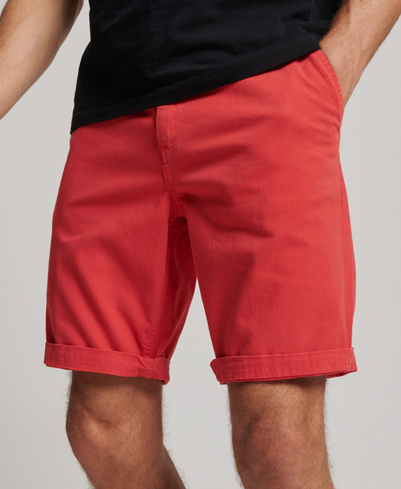 SUPERDRY Vintage Officer Chino Short Cayenne Pink Cayenne Pink front view
