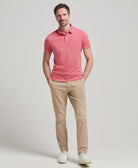 SUPERDRY Studios Jersey Polo Paradise Pink Paradise Pink model front view