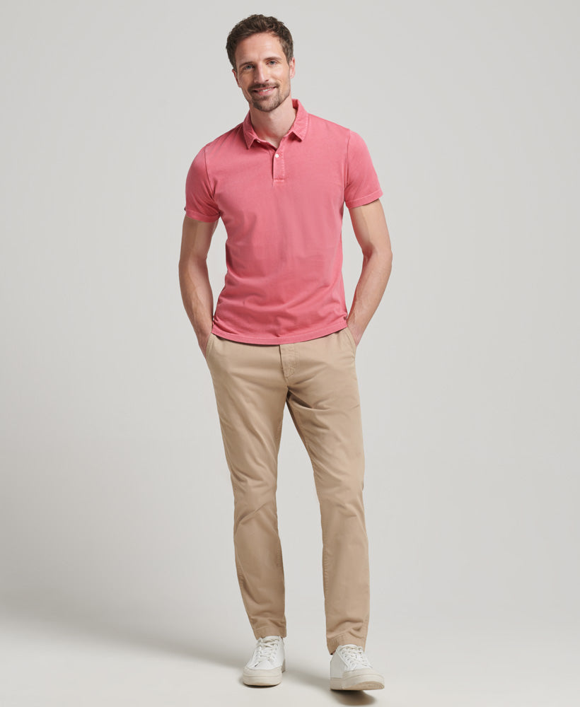 SUPERDRY Studios Jersey Polo Paradise Pink Paradise Pink model front view