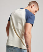 SUPERDRY Vintage Gym Ath Raglan Tee Navy/winter Cream Navy/Winter Cream model front view