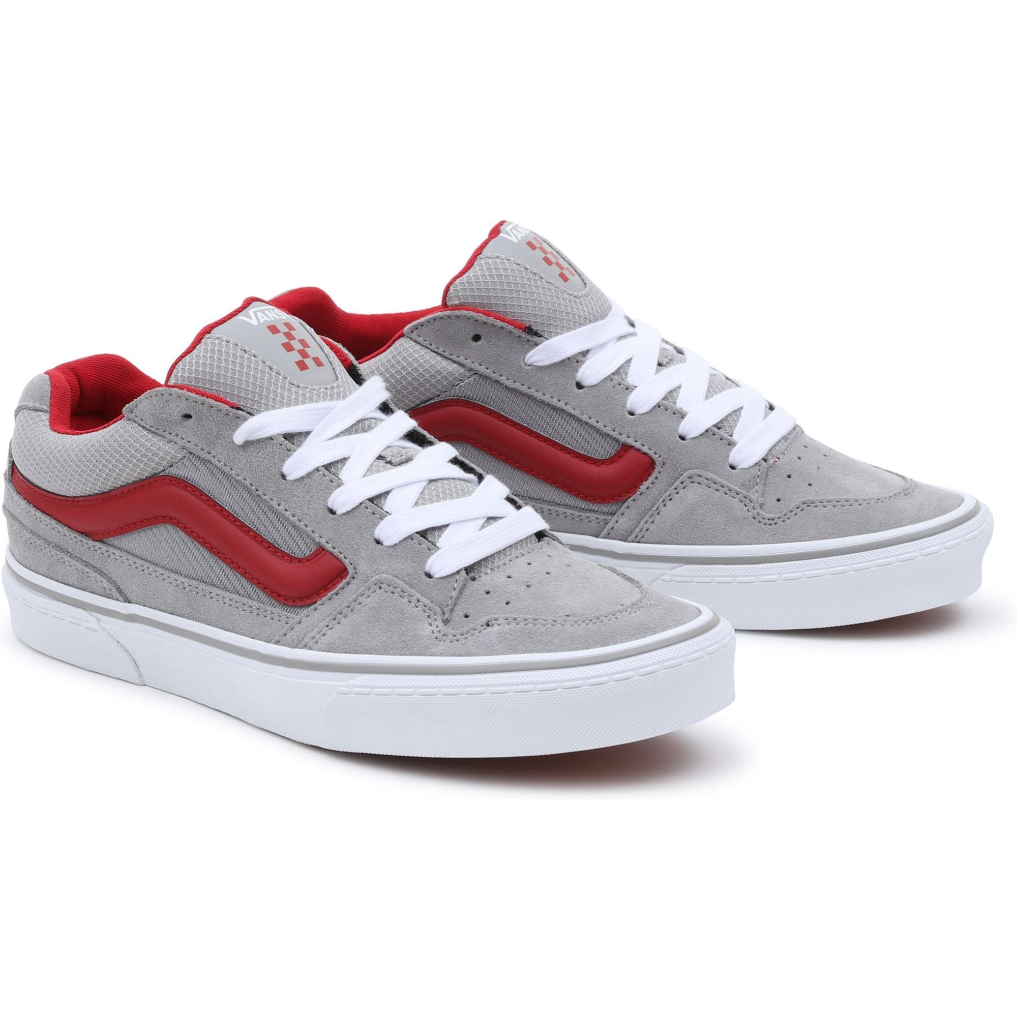 Caldrone Charcoal/Red Suede Mesh Trainer