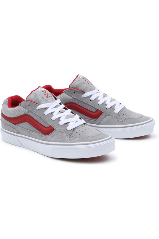Caldrone Charcoal/Red Suede Mesh Mens Trainer